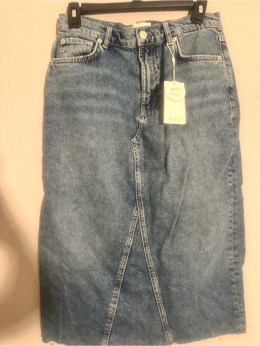 Rails Denim Circle Skirt in Light Blue